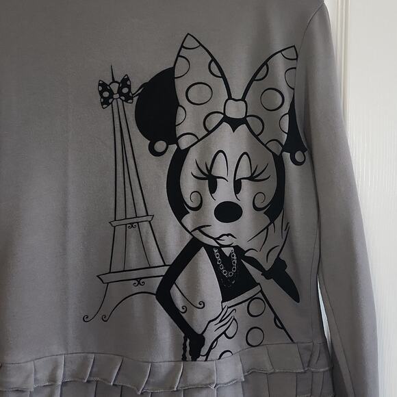 Disney Parks Authentic Women's Long Sleeve Cross Zip Minnie Mouse Sweatshirt SM - Picture 4 of 10